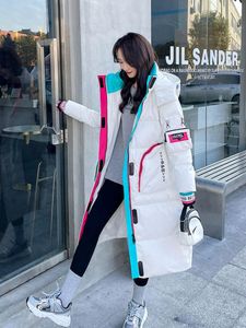 Pantalon Kbat Glossy Parka Snow Mabinet Fashion 2023 Fashion épaississée Hiver Hooded Loose Long Veste Femme Vent.