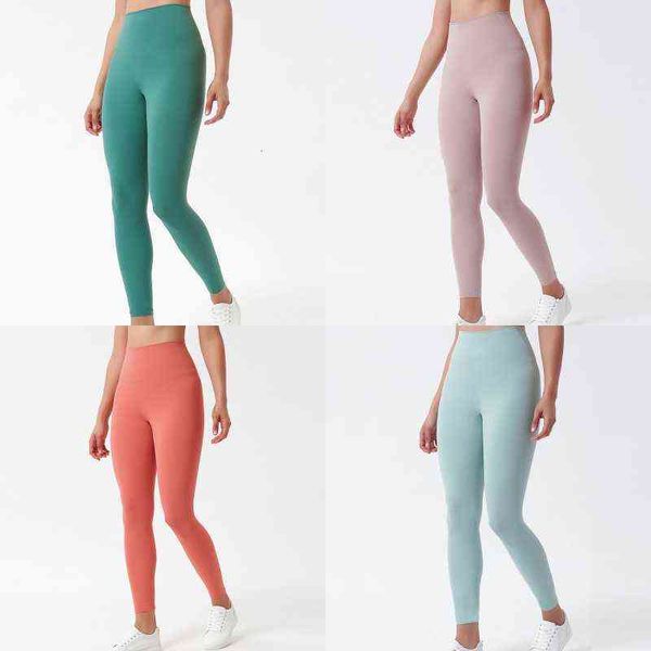 pantalones polainas Color sólido Mujeres Estilista Leggings Cintura alta Ropa de gimnasia Elástico Fitness Señora General Totalmente apretado