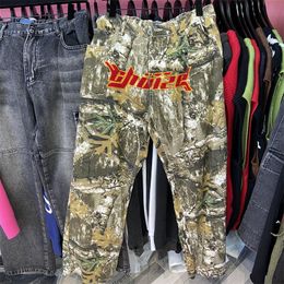 Pantalones con bordado de letras de leopardo para hombre, pantalones casuales con bolsillos, pista suelta, fotos reales