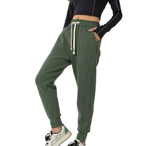Pantalon lâches longues dames hautes hautes tissu doux jogger droit de jogger montre des jambes yoga fiss ll3062c