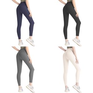 Pantalons Lu Leggings Flare Align Shorts Femmes Slim Fit Pockets Chéries d'entraînement Coulage de gym