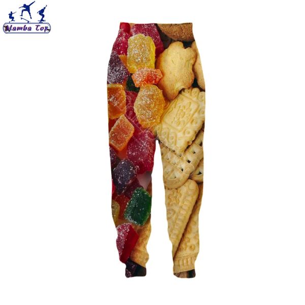 Pants Mamba Top Pantalons De Bonbons De Noël Vêtements Pour Hommes Femmes Pantalons De Survêtement Savoureux Biscuit Amusant Impression 3D Alimentaire Sucette Pantalon De Sport De Mode