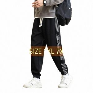 Pantalons Hommes 2023 Pantalons de survêtement Jogger Cott Pantalons Plus Taille 6XL 7XL 8XL Noir Streetwear Printemps Été Casual Style chinois V34Q #