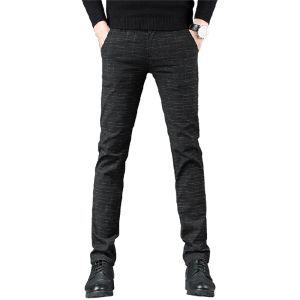 Pantalones hombres chino comfort inteligente negocio casual de vestimenta formal pantalones de color liso de color lento