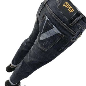 Pantalones Moda para hombre 2022 Escuela de moda Ropa social de marca para hombre en negro y gris Ropa para adolescentes Lápiz Jeans de mezclilla