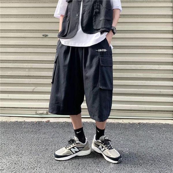 Pantalons hommes Harajuku Cargo pantalon 2022 nouveaux hommes sport d'été Joggers pantalon mâle Streetwear grandes poches pantalons de survêtement mode noir/kaki