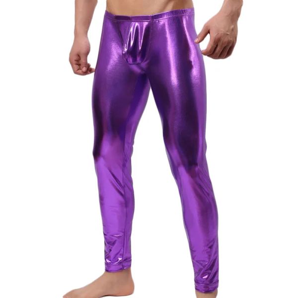 Pants Hommes pantalons longs hommes chaud mince ligne élastique pantalon mode masculine sexy lycra pantalons longs caleçons sexy legging bas de sommeil serré