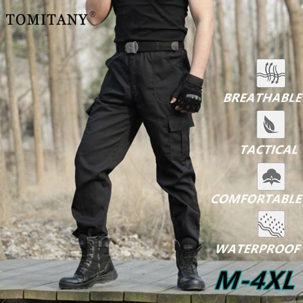 Pants Men Pantalon tactique militaire pantalon Cargo imperméable hommes respirant SWAT armée solide noir Combat pantalons longs travail Joggers pantalon