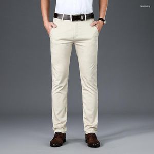 Broek heren 2023 zomer zakelijke pak broeken mannen broeken slank comfortabel ademende stretch rechte poten plat front