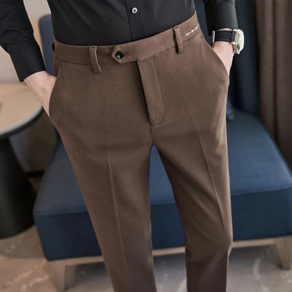 Pantalon pantalon décontracté pour hommes pantalons extensibles serrés pour les travailleurs sociaux d'entreprise interviewer le pantalon de costume masculin de mariage s3xl