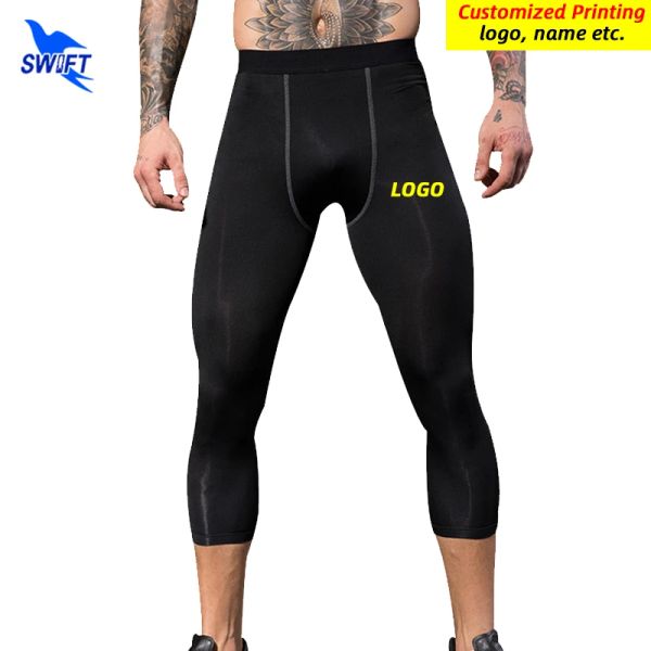 Pantalon Men's Compression 3/4 Pantalon de course Jogging Gym Sports Colls Gym Fitness Legging Body Body Body