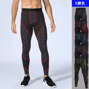 Broek heren fitnessbroek geprinte stiking sport loopt training zweet fast droge hoge bounce strakke broek fitness leggings