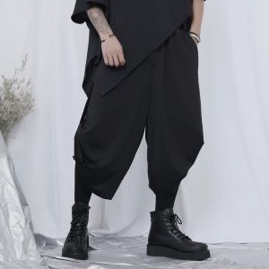 Broek Hangende broek voor heren met wijde pijpen Originele casual broek Donkere bergstijl Dubbel draagontwerp Losse broek met wijde pijpen Korte broek