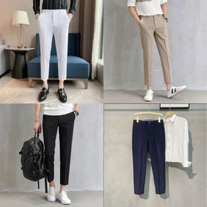 Pantalon pour le printemps d'été pour le printemps-été slim ajusté de la mode coréenne Nine Nine Treetwear Men de haute qualité Suit Pant 230705
