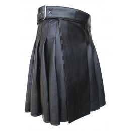 Pantalon hommes écossais festival traditionnel jupe plissée courte de la mode masculine solide kilt kilt punk rock pu en cuir jupes streetwear