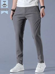 Broek Heren Zomer Ijs Zijde Casual Recht Los Elastisch Dunne Stijl Sneldrogend Jeugd Sport Ademend 240111