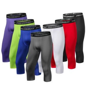 Broek mannen strak 3/4 bijgesneden broek Compressietraining