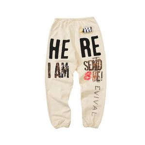 Pantalones hombres mujeres 2024fw jogger jogger pantalones pantalones impresos pantalones de beige