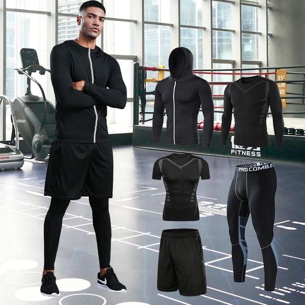 Pantalons Hommes Vêtements De Compression Ensemble Gym Courir Vêtements De Sport T-shirt Serré Lycra Leggings Athlétisme Shorts Fiess Rash Guard Kits