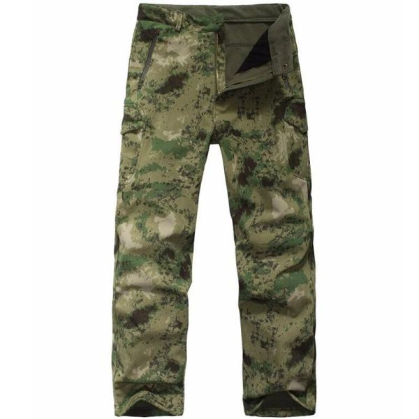 Pantalones Pantalones Casuales Cálidos De Lana para Hombre Pantalones De Camuflaje Táctico Militar Pantalones Softshell De Piel De Tiburón Pantalones Impermeables Pantalones De Senderismo Al Aire Libre