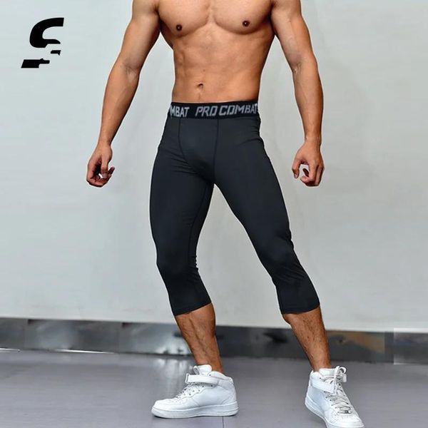 Pantalons Hommes Courir Serré Gym Compression Leggings Sport Capri Pantalon Collants D'entraînement pour Hommes Entraînement Basket-Ball 3xl Jogging Leggings