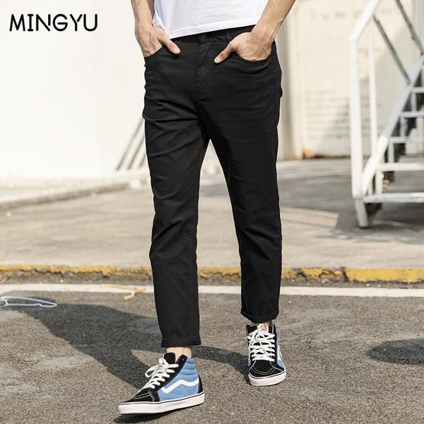 Pantalones Mingyu 2022 primavera novedad de verano pantalones cónicos ajustados hombres Chinos clásicos algodón básico verde militar pantalones de talla grande 2838