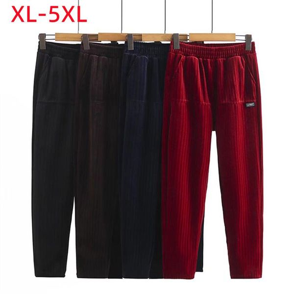 Pantalon sarouel pour femmes, grande taille, Slim, élastique, rouge, Long, 2XL, 3XL, 4XL, 5XL, nouvelle collection printemps-automne 2022