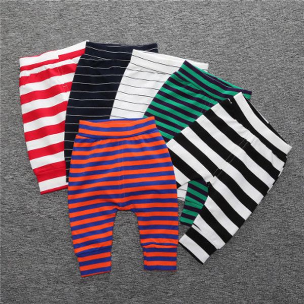 pantalones Recién Nacido Bebé Niño Niña rayas Bottoms Leggings Harem PP Pantalones Pantalones Niños Casual Legging pantalones EEA806