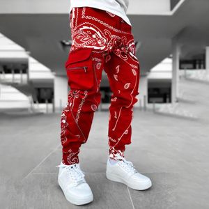 Broek Paisley Cargobroek Mode Reflecterende joggingbroeken voor heren Oversized streetwear Haruku Hip Hop Joggerbroek Zwarte broeken