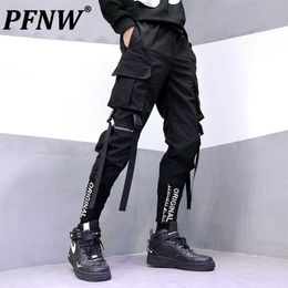 Брюки PFNW Брюки-карго Мужские темные стильные уличные брюки с эластичной резинкой на талии Функциональные ветровые мужские осенние брюки Мужская техническая одежда