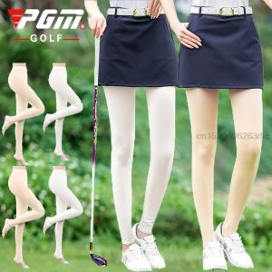 Pants PGM haute élastique Legging bas femmes crème solaire collants pantalons de Golf en plein air résistant aux UV mince lisse longue jambe chaussettes léger mince