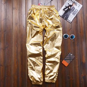 Broek Plus size 8XL Lente Vrouwen Losse Zilveren Harembroek Vrouwelijke Casual Glanzende jogger joggingbroek Dames Motorfiets Metallic broek