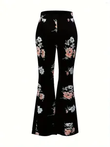 Pantalon grande taille surdimensionné pour femme imprimé floral avec imprimés amples et personnalisés
