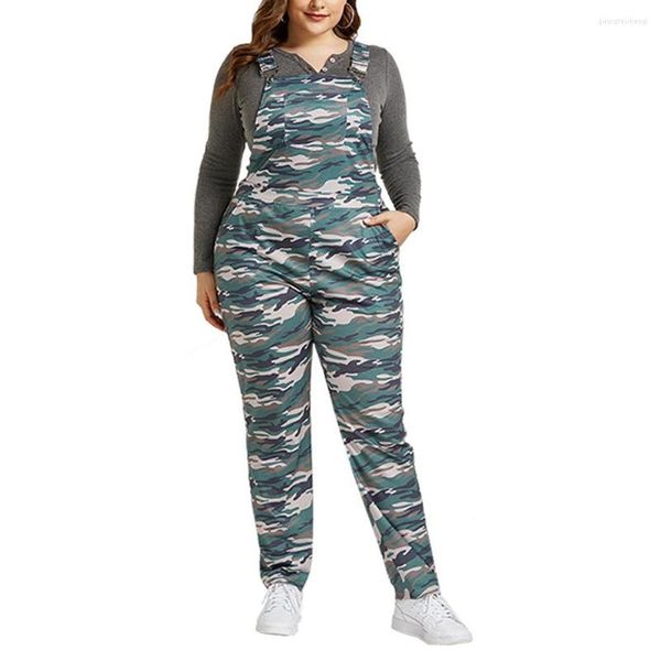 Pantalones de talla grande para mujer, peto, pantalones casuales de bolsillo, pantalones cargo, sin espalda, monos sin mangas, mono, 2XL -5XL