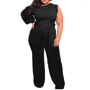 Pantalon plus taille Femme Street Suitts Sexy Off épaule One Sleve Raiper PlaySuit Rompers Long Manches Jumps Cuit xl -4xl