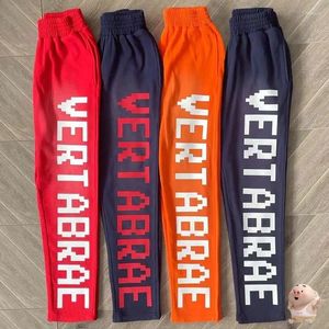 Pantalon qualité masculine rouge bleu orange vertabrae pantalon pantalon hommes femmes jogger sweat terry pantalon