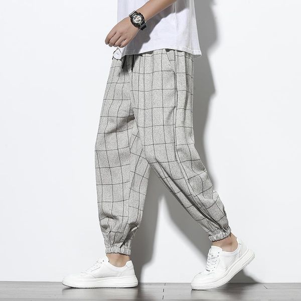 Pantalones Ready StockStreetwear Pantalones a cuadros Hombres Joggers Hombre Pantalones Harem rectos ocasionales Hombres Pantalones de chándal de Hip Hop coreanos Pantalones Tallas grandes