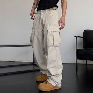 Pantalon rétro beige stoppe jeans de style féminin à la mode de la mode de style masculin