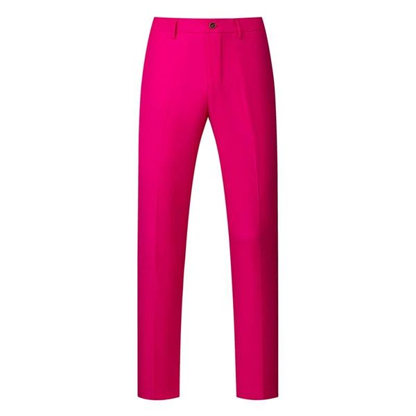 Pantalon Rose rouge homme taille moyenne pantalon 18 choix de couleur élégant bureau mâle mode travail hommes modeste vert Rose jaune grande taille S6XL