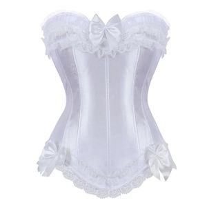 Pantalon sapubonva corset top bustier plus taille exagérée zipper pour femmes shaper gothique en satin lacet up up white de mariée rouge