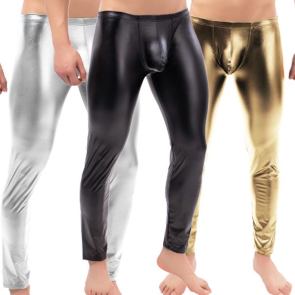 Pantalon sexy hommes lowrise u bulge pochette nocturne leggings clubs de scène collants de performance pantalon corporel