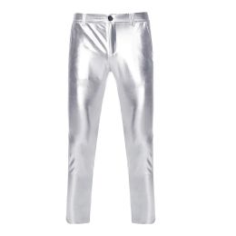 Broek glanzende zwarte zilveren goud pailletten broek voor mannen disco nachtclub podium prom bling pants mannen kerstfeest danser zanger kostuum