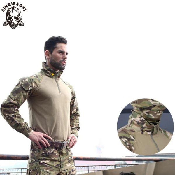 Pantalones Sinairsoft táctico g3 traje de camuflaje militar uniforme bdu asalto rápido 1/4 camisa de combate zip pantalones sniper multicam