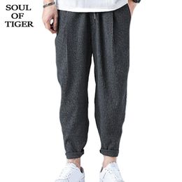 Pants SOUL OF TIGER printemps coréen nouvelle mode Streetwear hommes décontracté sarouel en vrac mâle Vintage pantalon Punk Pantalons grande taille