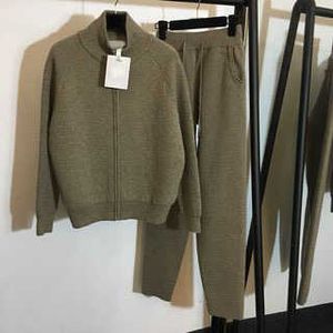 Pantalon Cardigan tricoté en laine à col montant imprimé, printemps et été