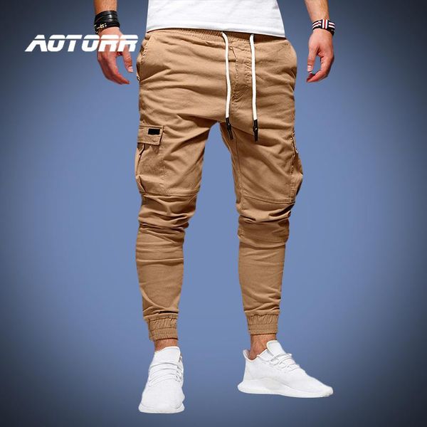 Pants Printemps hommes Cargo pantalon décontracté sport pantalons de survêtement cordon hommes marque pantalons longs armée Joggers pantalon homme 2023 nouveau