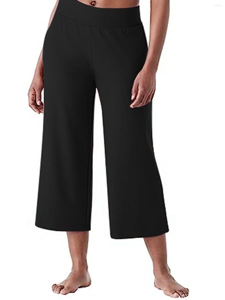 Pantalones de verano 2023, ropa de mujer de talla grande, tejido de punto, pantalones adelgazantes elegantes de estilo temperamento de Color sólido