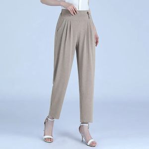 Broek zomer dames harembroek hoge taille los rechte anklellengte broek comfortabele casual broek groot formaat ol broek nieuw