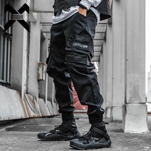 Pantalon Tactical Functional Cargo Pants Joggers Men Black Elastic Taist Pantmand Hip Hop Streetwear Multipocket Pantals Techwear WB347