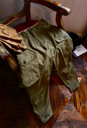 Pantalones Tailor Brando 378g Heavyweight Ripstop Jungle Cloth Groundwear Pantalones Vintage Cintura alta Cordón Pantalones de trabajo